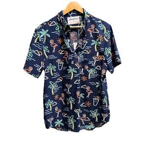 Chubbies The One Man Wolf Pack Neon Lights Men's Casual Button Down Shirt Size L